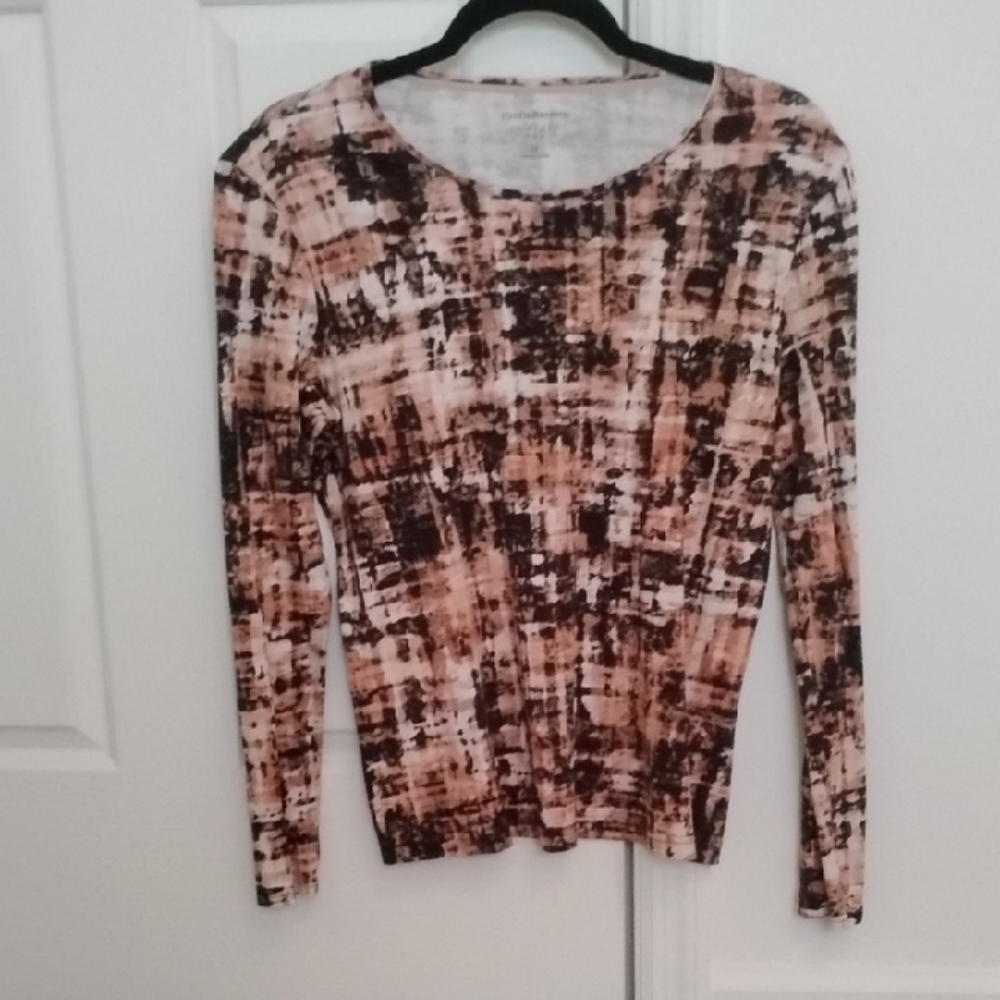 Croft & Barrow Multicolor Abstract Long Sleeve Blouse